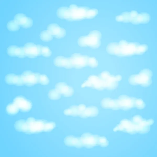 Голубое небо с облаками фон вектор шаблона — стоковый вектор