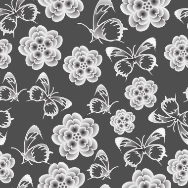 Dikişsiz çiçek desen vektör arka plan soyut. gerekirse renkleri kolayca değiştirmek mümkündür.