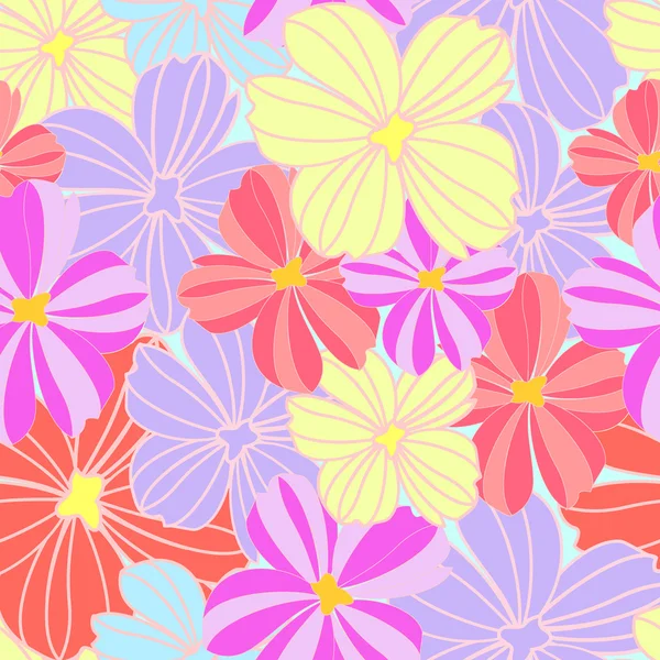 Flores sin costura abstracto patrón vector de fondo. si es necesario, es posible cambiar los colores fácilmente . — Vector de stock