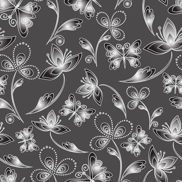 Nahtlose Blumen abstrakte Muster Vektor Hintergrund. bei Bedarf ist es möglich, die Farben leicht zu wechseln. — Stockvektor