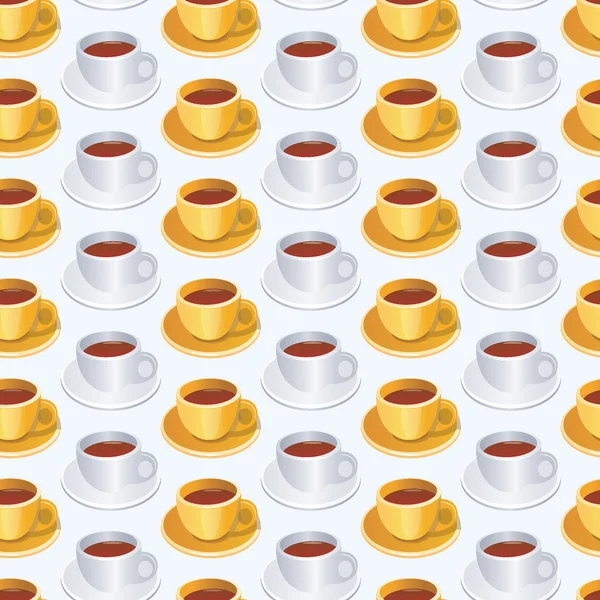 Tassen mit Kaffee-Muster-Vektor — Stockvektor