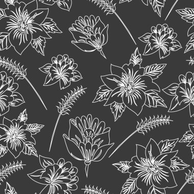 Dikişsiz çiçek desen vektör soyut. gerekirse renkleri kolayca değiştirmek mümkündür.