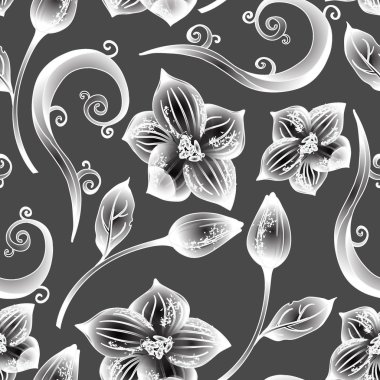 Dikişsiz çiçek desen vektör soyut. gerekirse renkleri kolayca değiştirmek mümkündür.