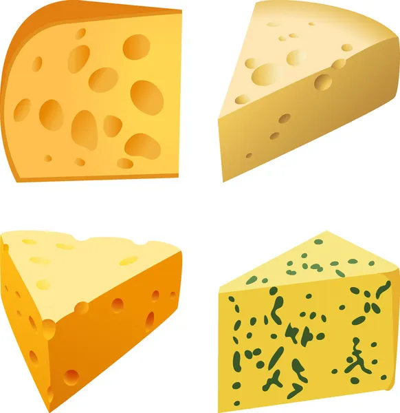 Cheese set in vector illustration — Stock Vector