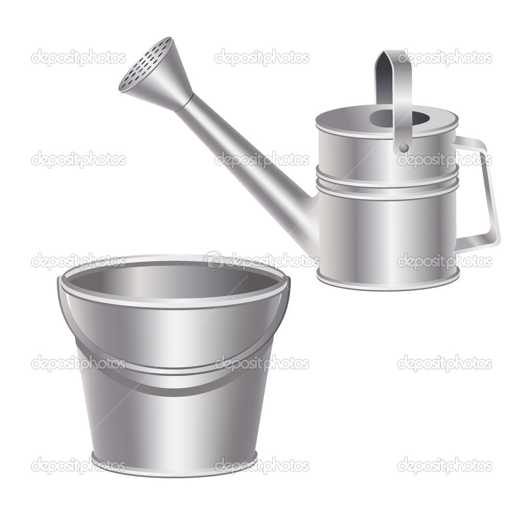 Iron bucket and iron kettle Stock Vector by ©andreevfs 22919634