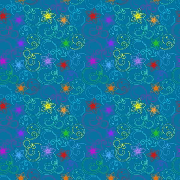 Textura sin costura floral adornada, patrón sin fin con flores. Patrón sin costura se puede utilizar para el papel pintado, relleno de patrones, fondo de página web, textures.you superficie puede cambiar fácilmente los colores — Archivo Imágenes Vectoriales