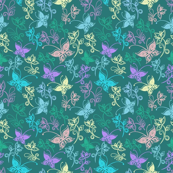 Texture fleurie sans couture, motif sans fin avec des fleurs. Modèle sans couture peut être utilisé pour le papier peint, remplissage de motif, fond de page Web, textures.you surface peut facilement changer de couleurs — Image vectorielle