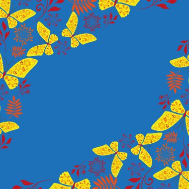 soyut süslü kelebek doku ile çiçek