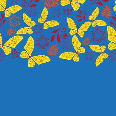 soyut süslü kelebek doku ile çiçek