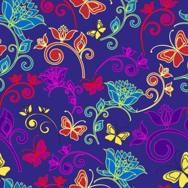 soyut süslü çiçek doku