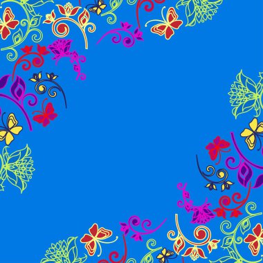 soyut süslü çiçek doku