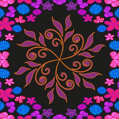 soyut süslü çiçek doku