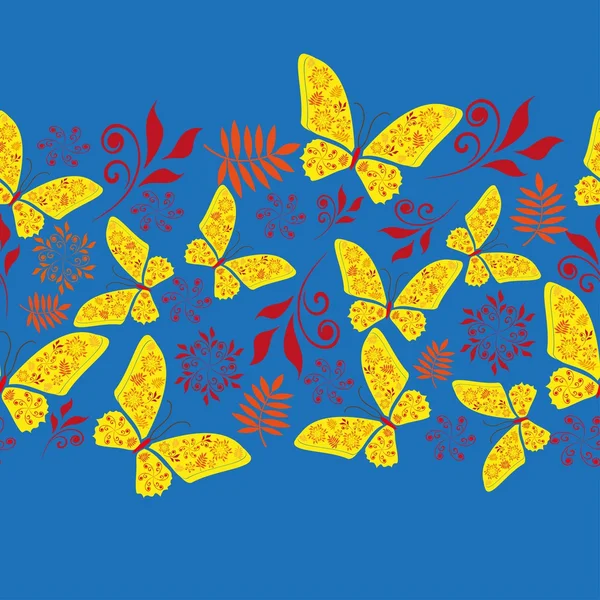 抽象的な華やかな花蝶のテクスチャ — ストックベクタ