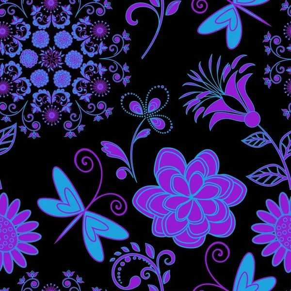 Textura floral ornamentada abstracta — Vector de stock