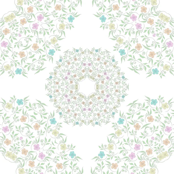 Textura floral adornada círculo abstracto — Archivo Imágenes Vectoriales
