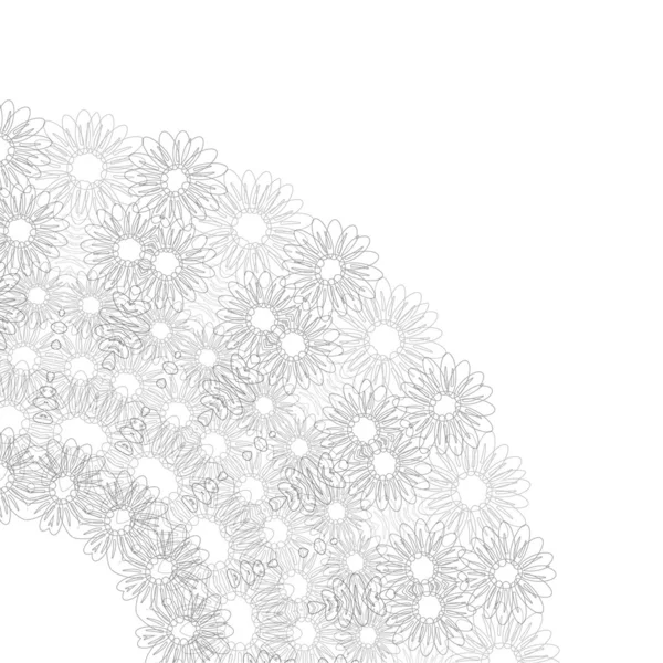 Segment av abstrakt cirkel utsmyckade blommig konsistens — Stock vektor