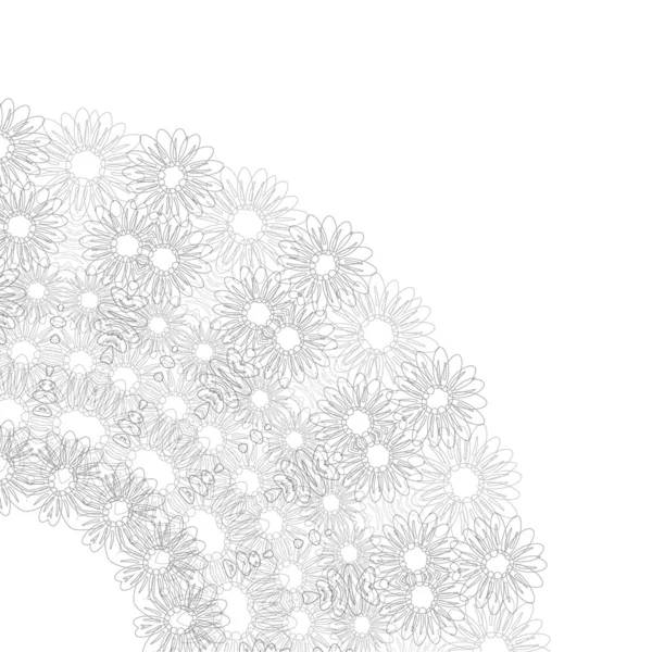 Segmento de círculo abstracto adornado textura floral — Vector de stock