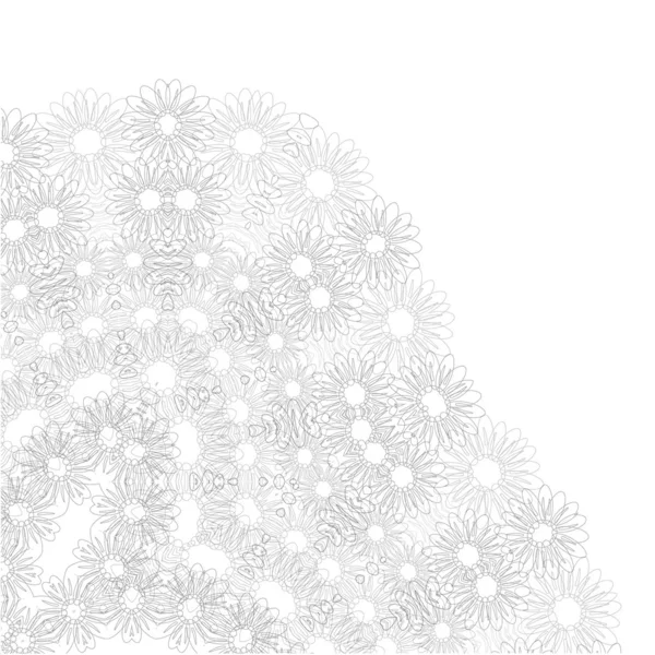 Segmento de círculo abstrato textura floral ornamentada — Vetor de Stock
