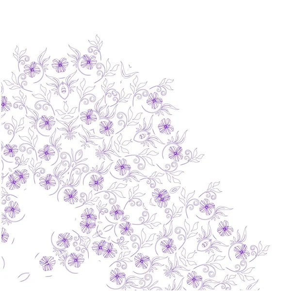 Segment de cercle abstrait texture florale ornée — Image vectorielle