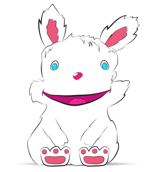 Smiling rabbit drawn by hand — Stock Vector