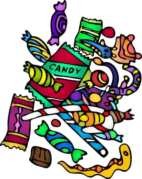 Bonbons isolés sur fond blanc — Image vectorielle