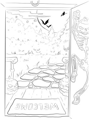 Halloween gece arka plan çizimi