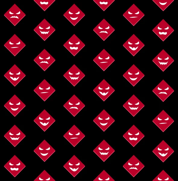 Хеллоуїн безшовний фон з червоними страшними обличчями — стоковий вектор