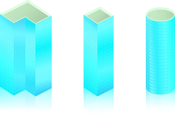 Iconos de rascacielos vectoriales — Vector de stock