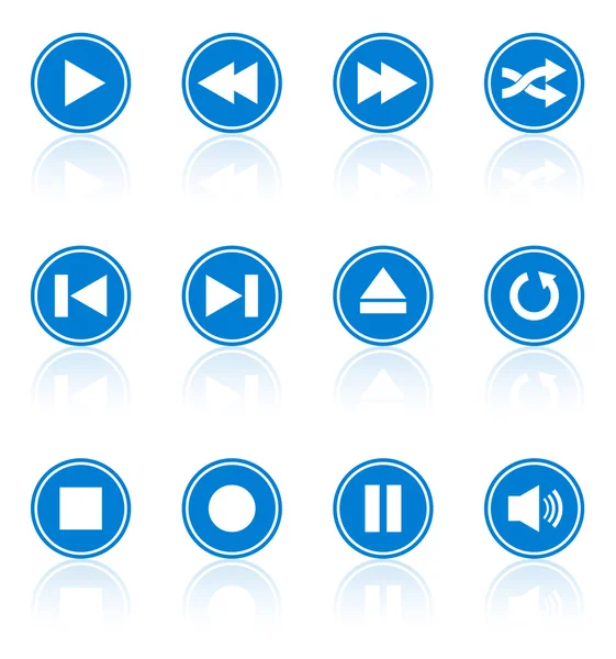 Ortam oynatıcı düğmeleri koleksiyon vektör tasarım elemanları