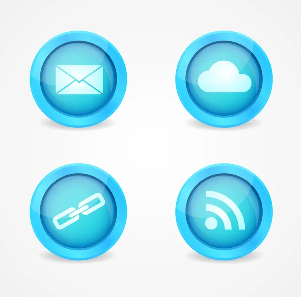 Set van glanzende internet iconen — Stockvector
