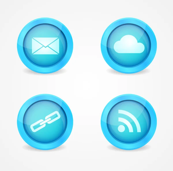 Conjunto de iconos brillantes de Internet — Vector de stock