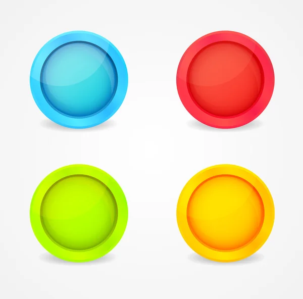 色の光沢のあるボタン — ストックベクタ