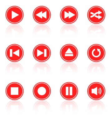 Media player düğmeleri kümesi