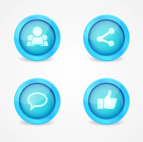 Set of glossy social icons — Stock Vector