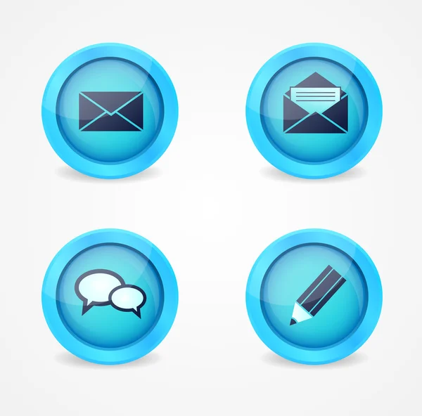 Conjunto de iconos sociales brillantes — Vector de stock