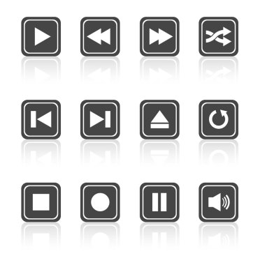 Media player kare düğme kümesi