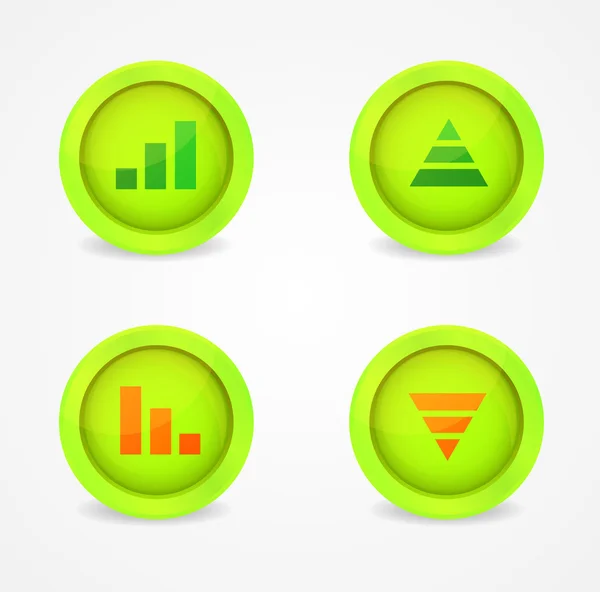 Finansal grafik parlak Icons set — Stok Vektör