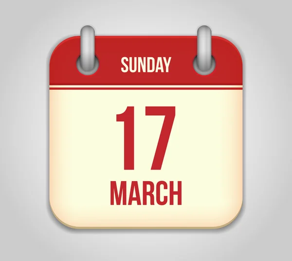 ベクトル カレンダー アプリ アイコン。3 月 17 日聖 Patrick の日 — ストックベクタ