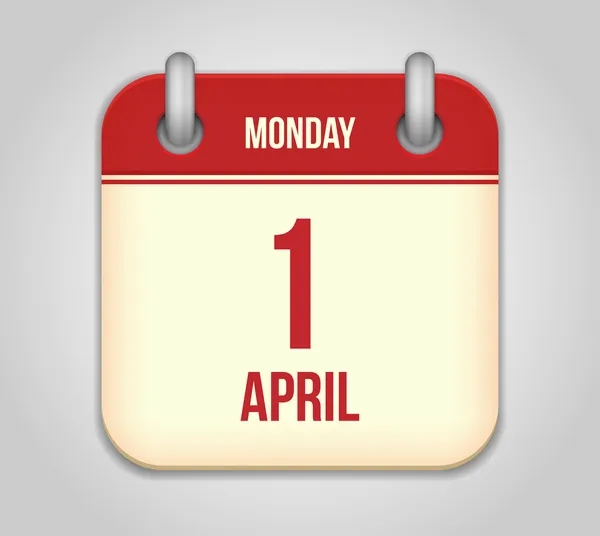 Vector calendar apps icon. 1 april fool's day — Stock Vector