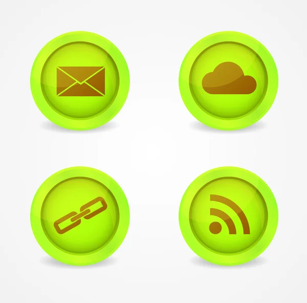 Set of glossy internet icons — Stock Vector