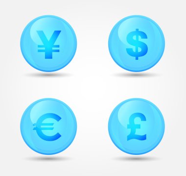 para birimi üzerinde parlak simgeler işaretleri