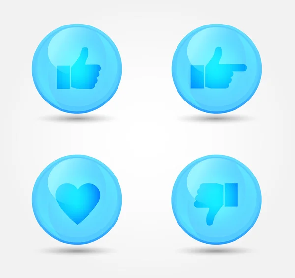 Set van glanzende internet iconen — Stockvector