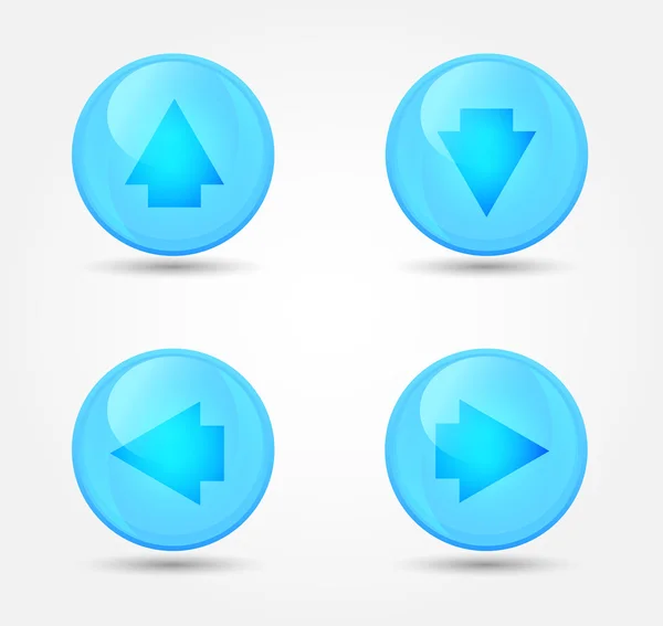 Set of glossy icons with arrows — Stock vektor