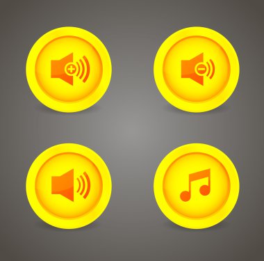 Media player parlak düğmeler koleksiyonu