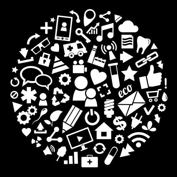 Social media, background of the icons vector — Stock Vector © Vasilev