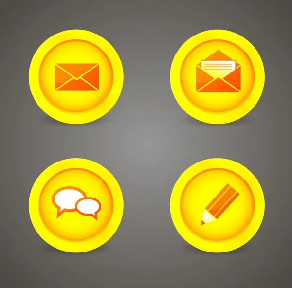 Conjunto de iconos sociales brillantes — Vector de stock