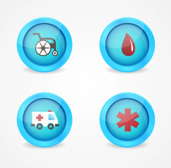Vector set of medical icons on white background — Stock Vector