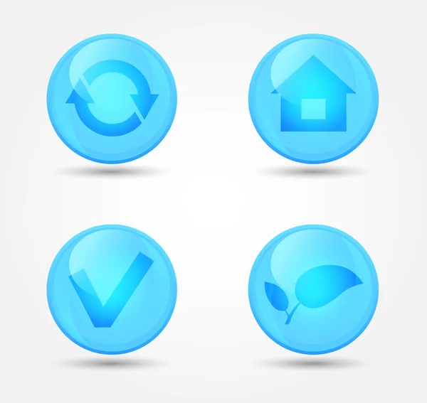 Vektor uppsättning glansigt ikoner — Stock vektor