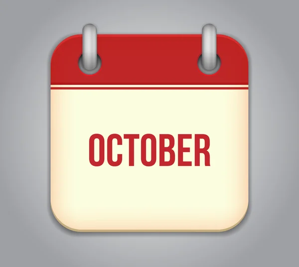 カレンダー アプリのアイコンをベクトルします。10 月 — ストックベクタ