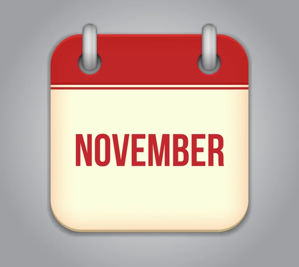 矢量日历应用程序图标。11 月 — 图库矢量图片
